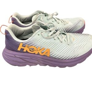 Hoka Sneakers shoes in Purple and light blue orange logo super lightweight 9B